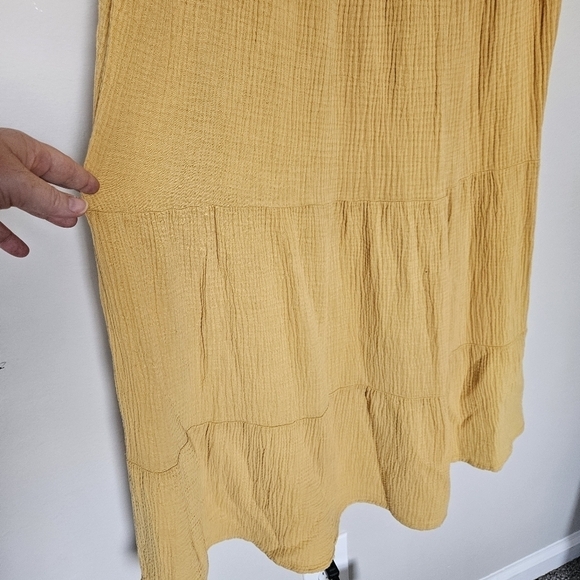 Evereve Georgia gauze yellow tiered maxi dress size XS - Picture 3 of 6